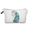Close-up detail of the portable cosmetic bag featuring a creative whale girl art print design. - Whale Back Style (hz2729)