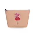 Portable cute watercolor girl print cosmetic bag, simple travel makeup storage pouch for women. - Balloon Girl Print Style (sn3364)