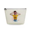 Portable canvas cosmetic bag and travel makeup pouch with fashion girl print patterns - Donut Girl Print Style (sn3366)