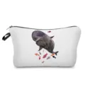 Waterproof whale print travel cosmetic bag portable makeup pouch for women and girls - Mother and Baby Whale Style (hz2735)