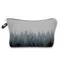 Borsa cosmetica stampata foresta con chiusura a zip e manico laterale per trucco e viaggi. - Paesaggio Forestale (hz0143)