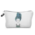 Close-up detail of the portable cosmetic bag featuring a creative whale girl illustration. - Dreamy Girl Style (hz2737)