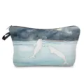 Artistic watercolor beluga whale print cosmetic bag portable travel makeup storage pouch - Starry Dream Style (hz2741)