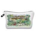 Watercolor landscape print zipper cosmetic bag, portable toiletry pouch and daily storage pouch. - Watercolor Scenery (hz0336)