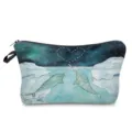 Waterproof cosmetic bag with cute narwhal watercolor print, portable travel makeup pouch. - Whale Starry Art (hz2744)