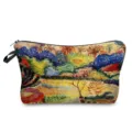 Artistic landscape print cosmetic bag with secure zipper closure and practical daily storage design. - Artistic Print (hz0503)