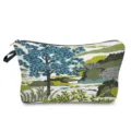 Scenic print makeup bag detail showing artistic landscape pattern and smooth zipper closure. - Fresh Art (hz0954)