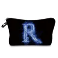 Kreative blaue Flamme Buchstabe R Kosmetiktasche, tragbare Make-up Aufbewahrung Tasche. - Blaue Flamme Buchstabe R (hz2352)