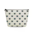 Neceser de maquillaje de lona con estampado de ojos de moda, organizador portátil para mujer. - Estampado De Pestañas (sn2694)