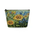 Bolsa de cosmeticos con estampado de pintura al oleo clasica neceser de viaje portatil - Estilo Girasoles e Lirios (sn3001)