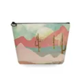 Retro woestijn landschap print cosmetische tas, handige make-up etui en stijlvolle etui. - Woestijn Zonsondergang Artistieke Stijl (sn3104)