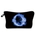 Blaue Flamme Buchstabe O Muster Kosmetiktasche, tragbare Reise Make-up Aufbewahrungstasche. - Blaue Flamme Ring (hz2349)
