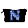 Blaues Feuer Buchstabe N Druck Kosmetiktasche Make-up Organizer für tägliche Reise. - Blaue Flamme Buchstabe N (hz2348)