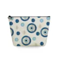 Bolsa de cosméticos de viaje portátil con patrón geométrico de mal de ojo azul, neceser. - Ojo Turco Azul (sn2712)