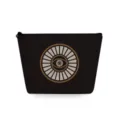 Bolso cosmetico de viaje portatil con estampado de ojo mistico, estuche negro elegante. - Ojo De Sol Negro Ocultismo (sn2715)