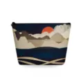 Abstract landschap kunstprint cosmetische tas rits opbergetui mode reizen make-up organizer - Zonsondergang Landschap Artistieke Stijl (sn3130)