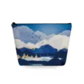 Blauwe landschap print cosmetische tas stijlvolle make-up etui veelzijdige etui - Blauw Goud Landschapsschilderij Stijl (sn3132)