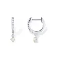 Créoles charnières en argent avec zircone cubique et pendentif opale pour femmes. - Style Pendentif en Opale 9 / Or