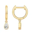 Orecchini a cerchio dorati con zircone a pera da donna eleganti gioielli regalo moda - Forma a goccia modello 1 / Oro