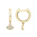 Orecchini a cerchio malocchio in oro con pietre di zircone gioielli eleganti per donna regalo - Stile Malocchio 3 / Oro