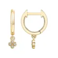 Boucles d'oreilles créoles dorées avec pendentif trèfle en zircon scintillant pour femmes. - Style Trèfle 5 / Or