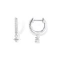 Boucles d'oreilles créoles en argent avec pendentif oxyde de zirconium brillant bijoux - Style Pendentif en Zirconia Exquis (款式8) / Or