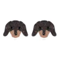 Cute dachshund crystal stud earrings in black and rose gold finish, sweet fashion jewelry. - Dachshund (Style 1)