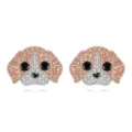 Lindos aretes de cachorro de cristal para mujer, joyería de moda elegante y chic. - Perro Patchwork Oro Rosa (Estilo 9)
