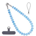 Blue Natural Stone Beaded Phone Strap Lanyard Charm with Tether Tab for Women and Girls - Style 7
