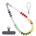 Colorful natural stone beaded phone strap rainbow gemstone charm lanyard with tether tab - Style 8