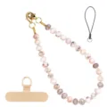 Natural stone phone charm beaded lanyard wrist strap minimalist female mobile accessory - Style 10