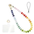 Colorful natural stone phone strap rainbow beaded lanyard with phone tether tab and hook - Style 11