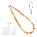 Colorful natural stone phone charm strap with gold clasp and tether tab for women - Style 13
