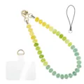 Natural stone phone charm strap yellow green gradient beaded lanyard for women chic accessory - Style 24