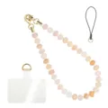 Dopamine natural stone phone charm strap with clear tether patch for women aesthetic. - Style 26
