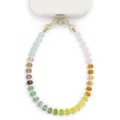 Beaded Phone Charm Rainbow Natural Stone Wrist Strap Cute Mobile Phone Hanging Chain - Rainbow Gradient