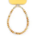 Natural stone beaded phone strap, elegant yellow gemstone lanyard and charm for women accessories. - Yellow Style