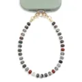 Natural stone beaded phone strap with metal clasps, elegant chic phone charm for women gift - Multi-color Round Beads Style