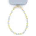 Beaded phone charm with yellow and blue beads, stylish mobile strap and cute accessories. - Blue and Yellow Style