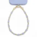 Beaded phone charm strap with natural stone and pearls elegant accessory variant style - Light Purple Artificial Pearl Style