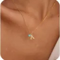 Collana con lettera iniziale A in oro con ciondolo pietra natale cuore blu donna gioiello - Lettera A / Settembre