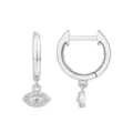 Orecchini a cerchio con malocchio in zircone, eleganti gioielli alla moda in rame - modello 2 / Colore acciaio