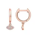 Créoles œil maléfique en or rose avec zircons étincelants, bijou élégant et tendance pour femme. - Style 2 / Or rose