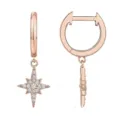 Boucles d'oreilles pendantes étoile en zircone cubique plaqué or rose chic pour femme - Style 7 / Or rose