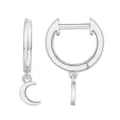 Boucles d'Oreilles Lune Argentées Bijou Géométrique Minimaliste Cadeau Femme Chic - Style 9 / Acier