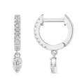 Boucles d'oreilles créoles en zircon avec pendentif goutte, bijoux en cuivre argenté pour femmes - Style 11 / Acier