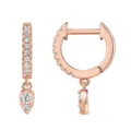 Boucles d'Oreilles Créoles Zircone Plaqué Or Rose Design Goutte Élégant Femme Bijou Cadeau - Style 11 / Or rose