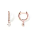 Boucles d'oreilles créoles en zircone or rose avec pendentif perle cadeau femme bijou - Style 16 / Or rose
