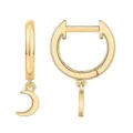 Boucles d'oreilles créoles lune dorées pour femmes, bijoux élégants style minimaliste chic. - Style 17 / Or