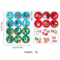 24-piece cartoon Christmas advent calendar countdown sticker sheets for DIY gifts - Countdown Stickers 1-24/2 Sheets (T7719)